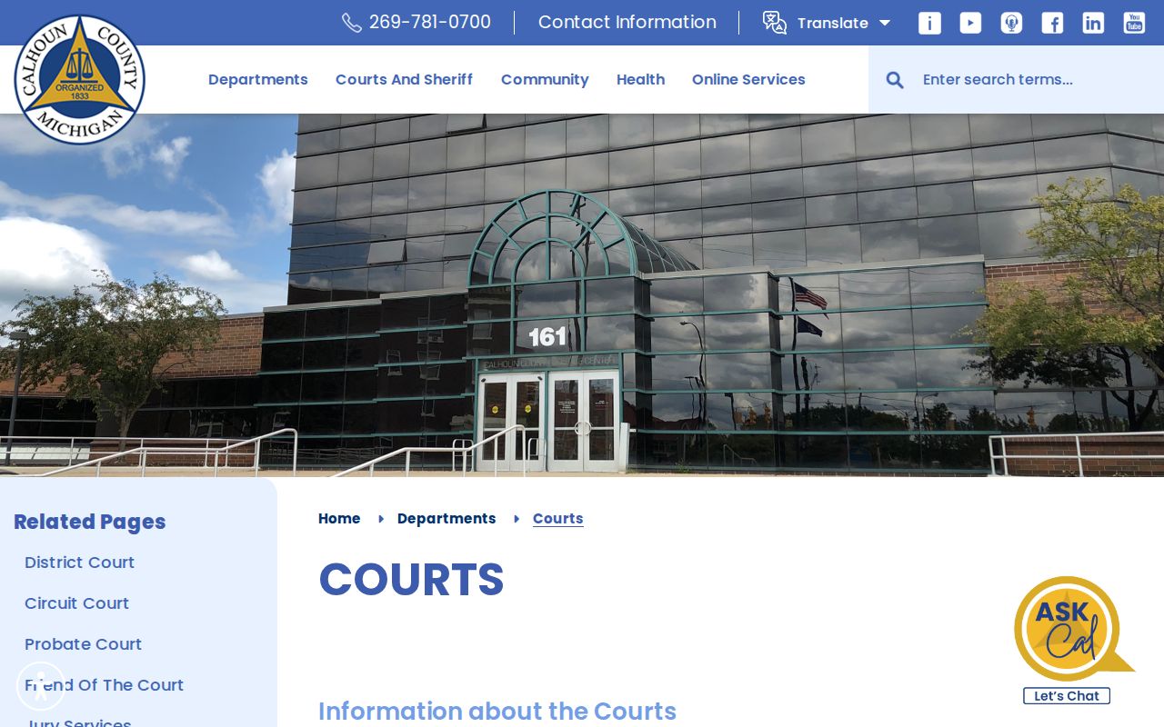 Calhoun County court booking charge disposition sources